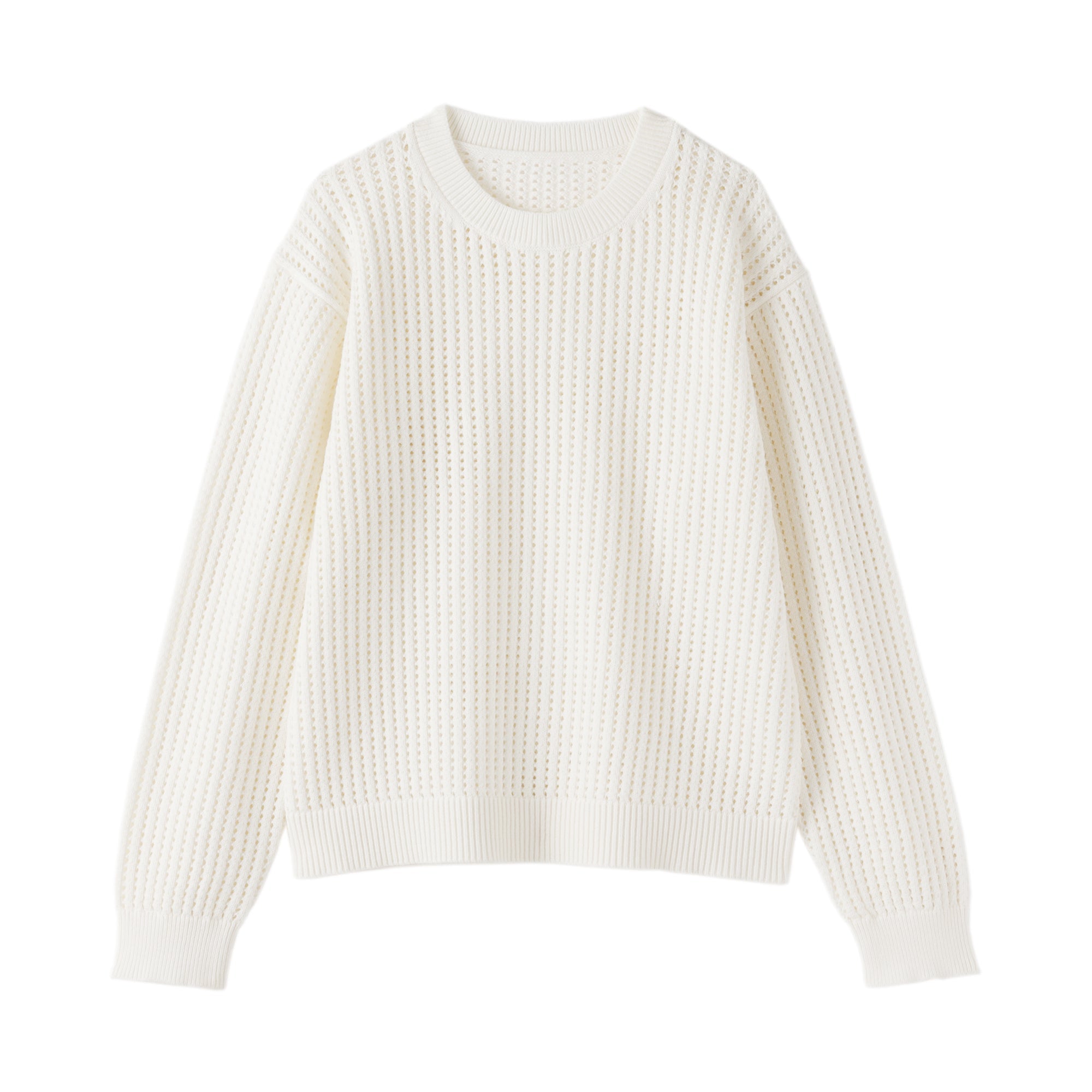 Cotton Blend Mesh Sweater