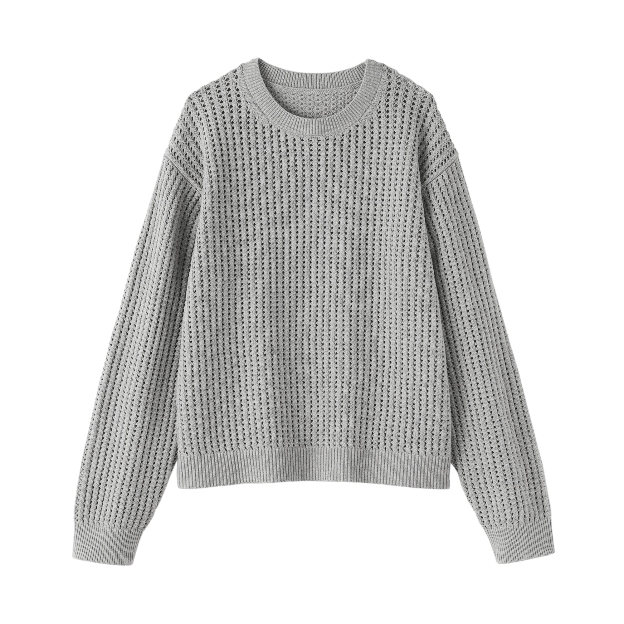 Cotton Blend Mesh Sweater