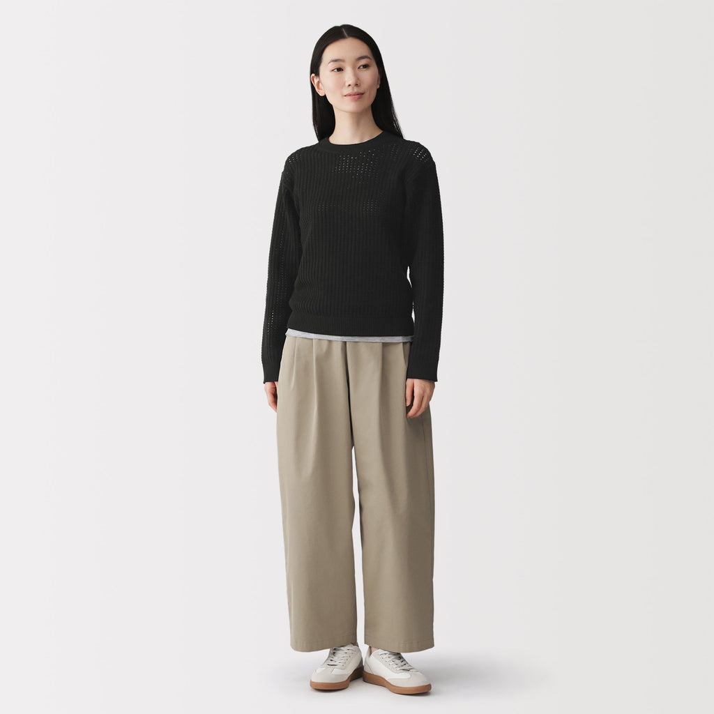 Cotton Blend Mesh Sweater