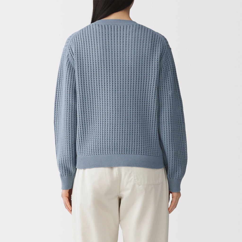 Cotton Blend Mesh Sweater