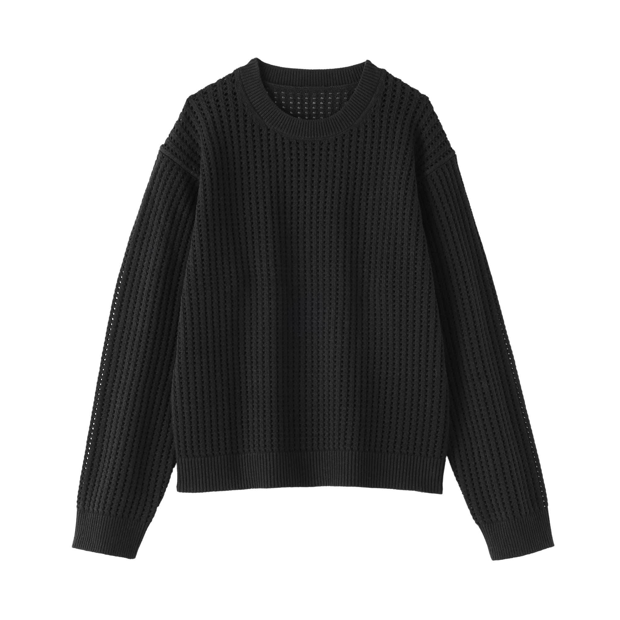 Cotton Blend Mesh Sweater