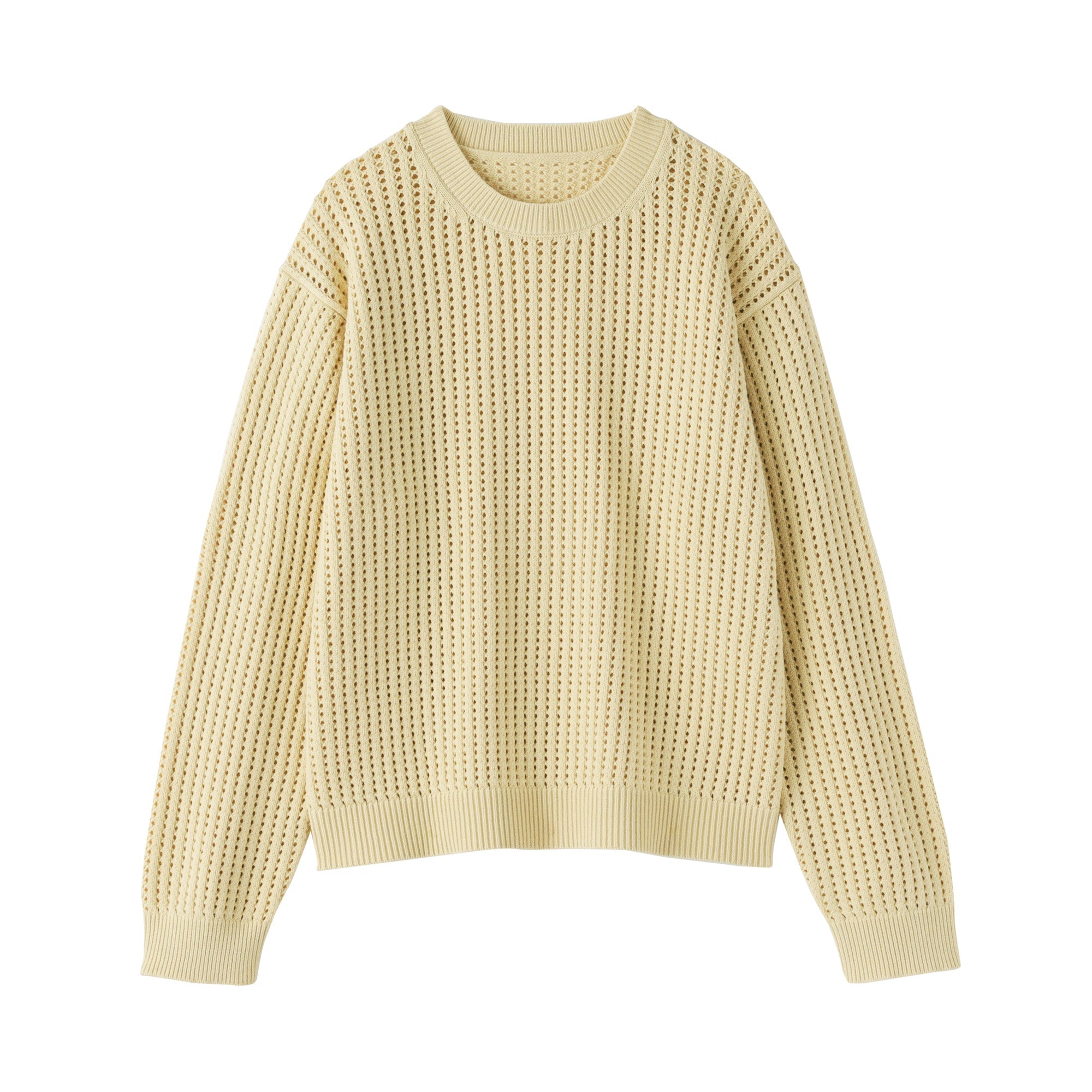 Cotton Blend Mesh Sweater