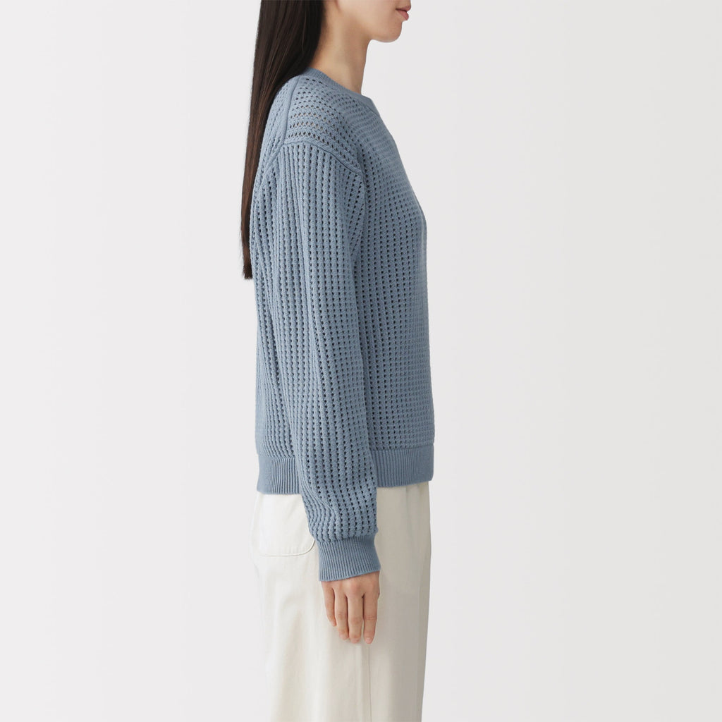 Cotton Blend Mesh Sweater