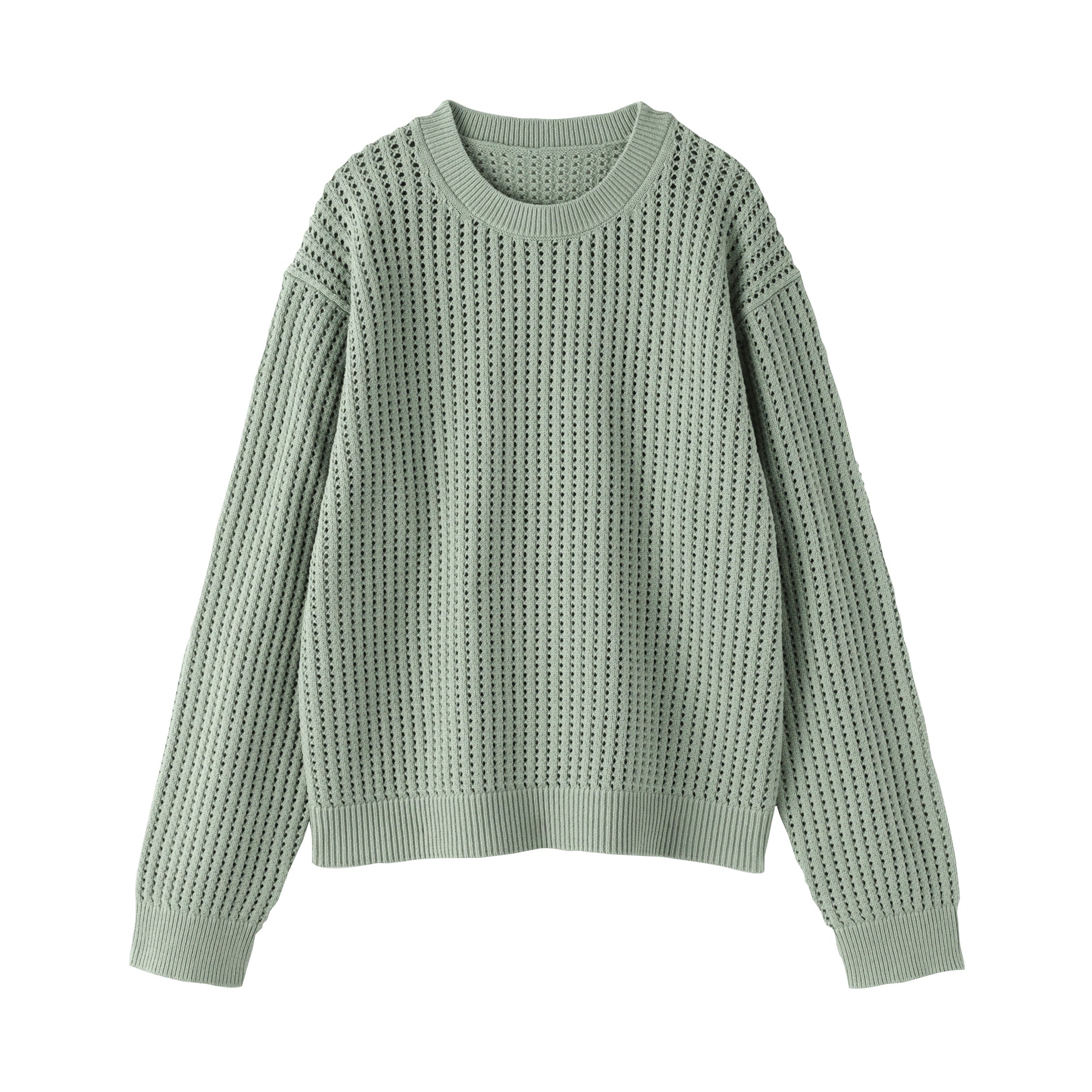 Cotton Blend Mesh Sweater
