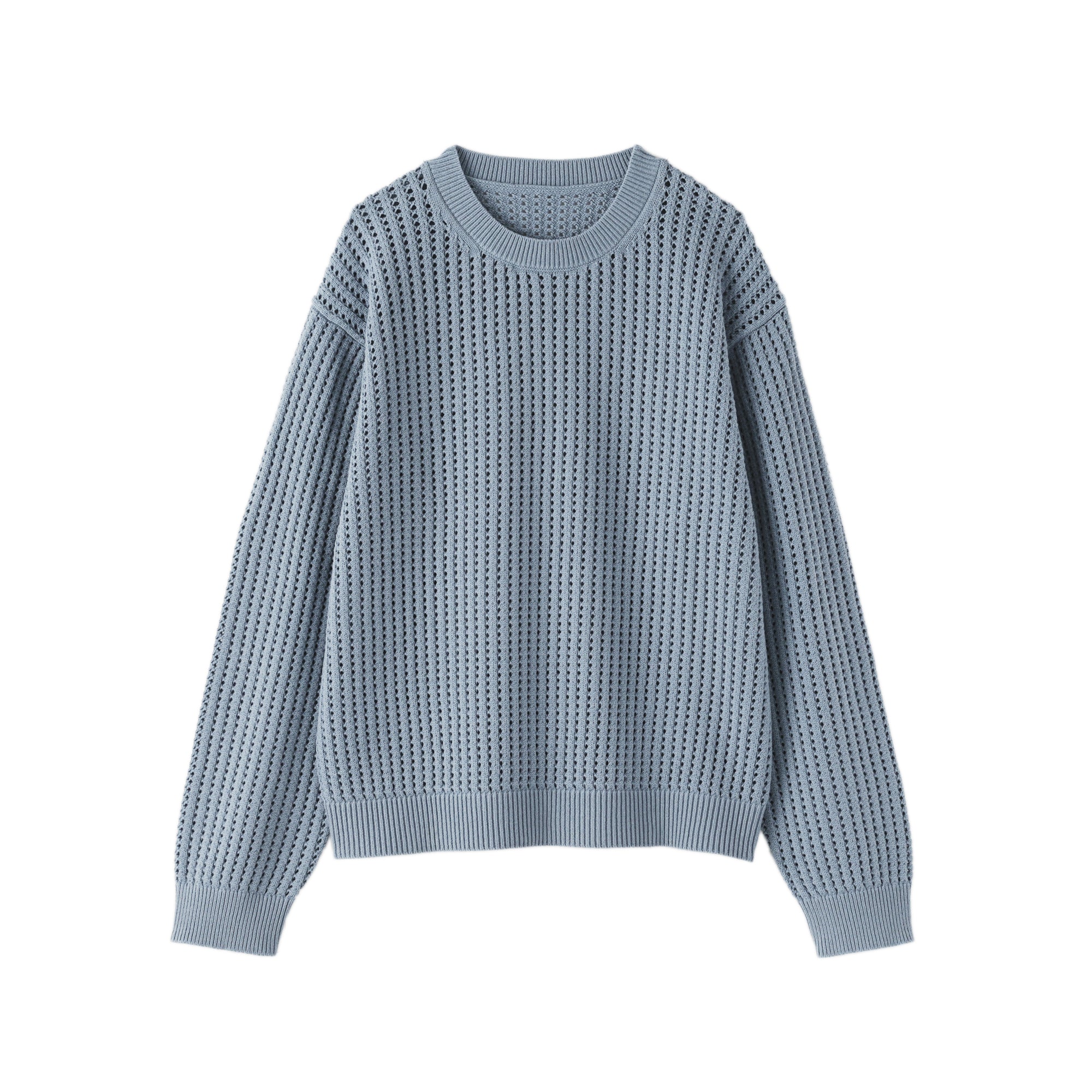 Cotton Blend Mesh Sweater