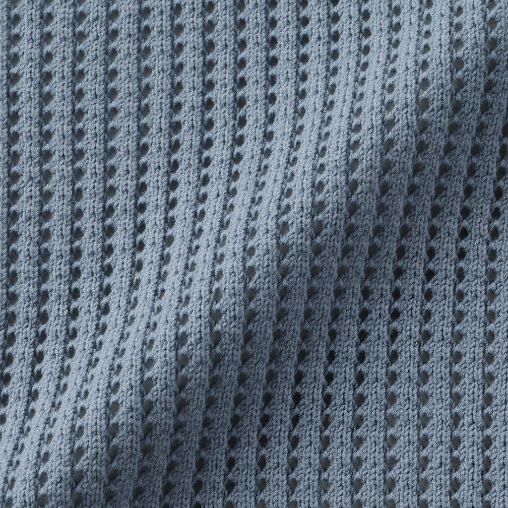 Cotton Blend Mesh Sweater
