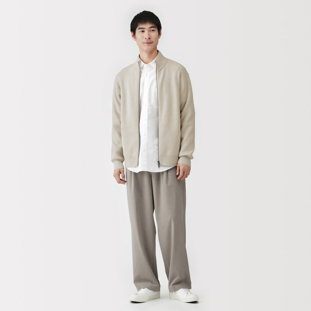 Cotton Blend Full-Zip Cardigan