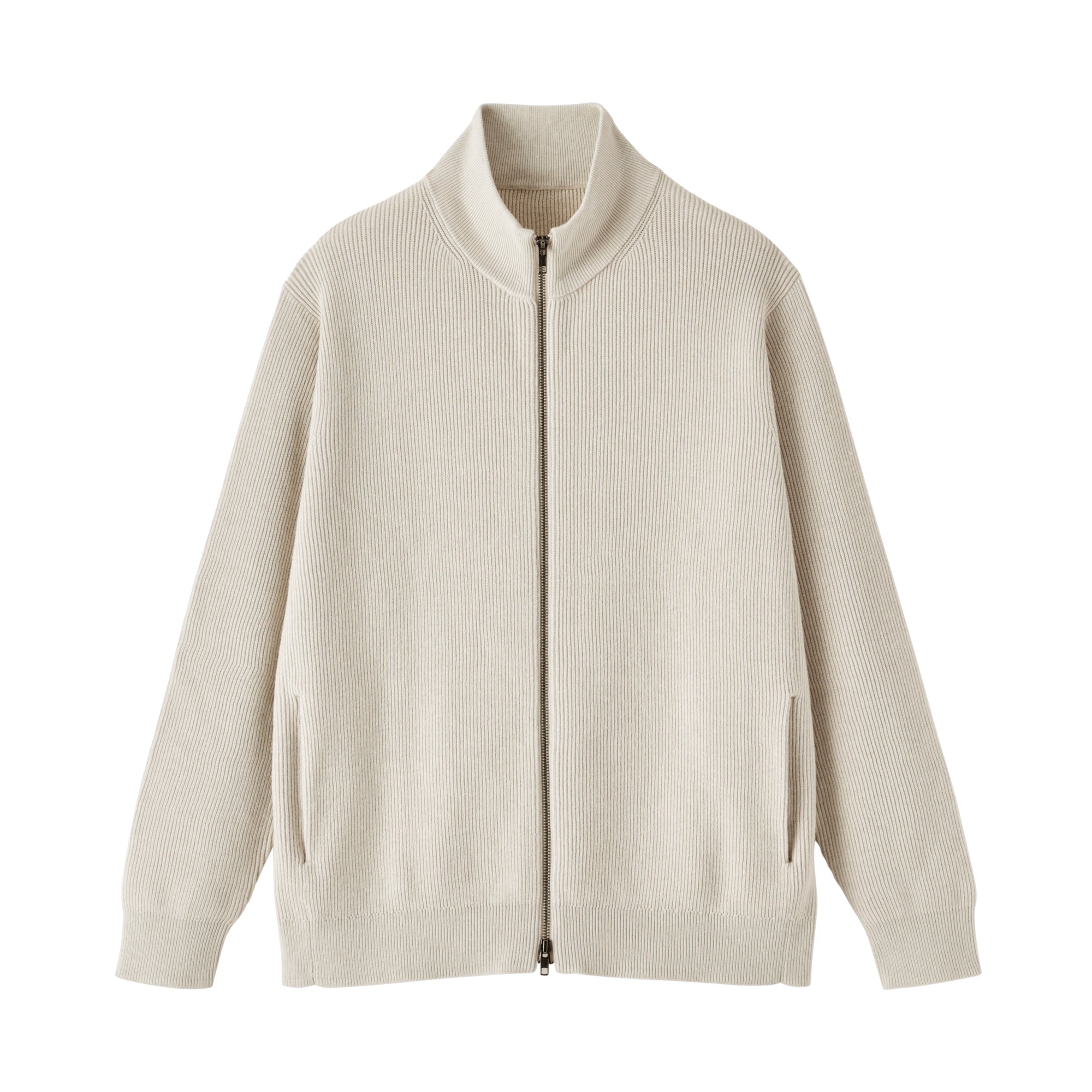 Cotton Blend Full-Zip Cardigan