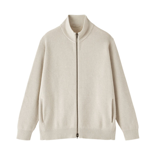 Cotton Blend Full-Zip Cardigan