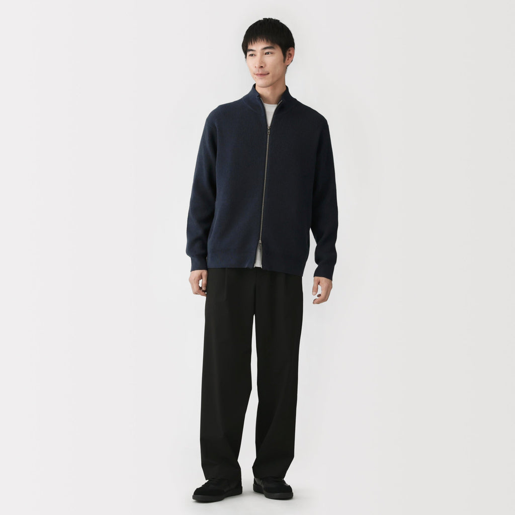 Cotton Blend Full-Zip Cardigan