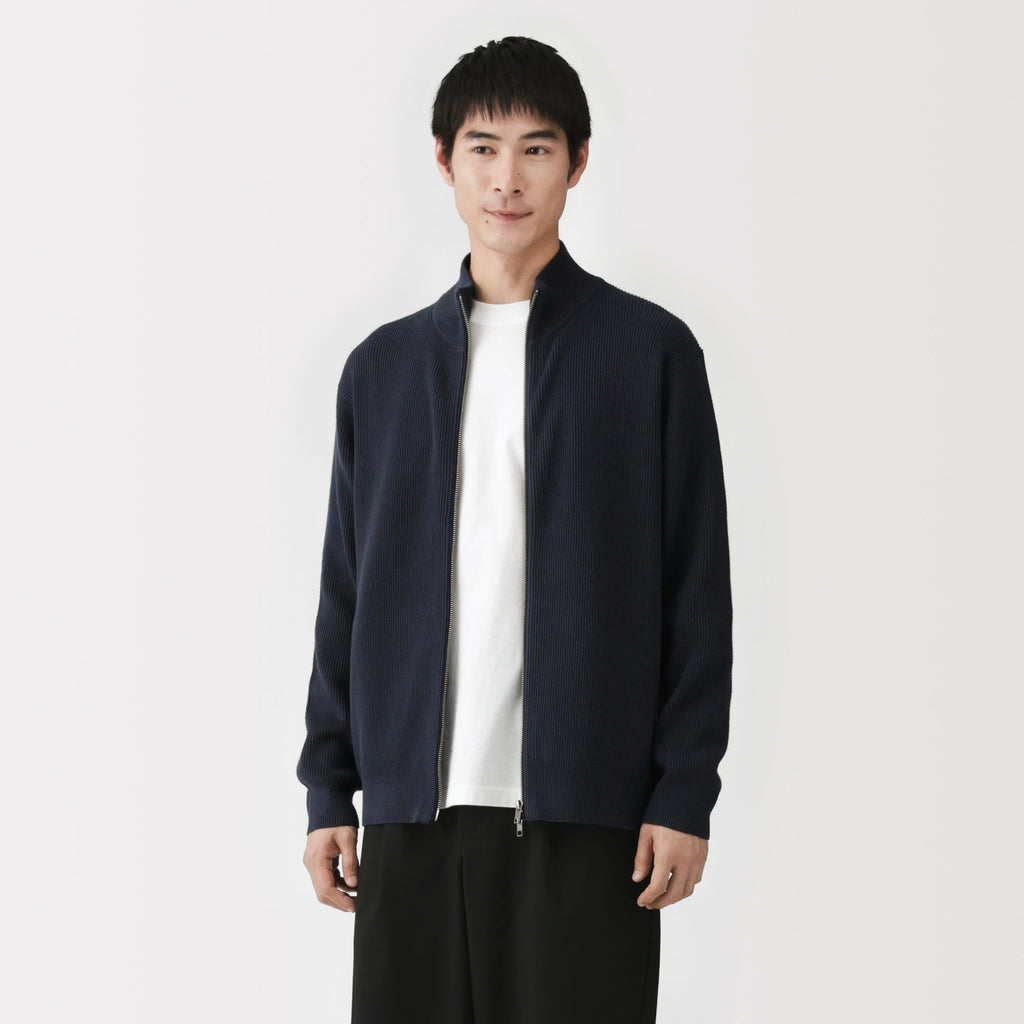 Cotton Blend Full-Zip Cardigan