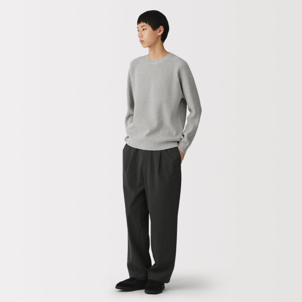 Cotton Blend Waffle Sweater
