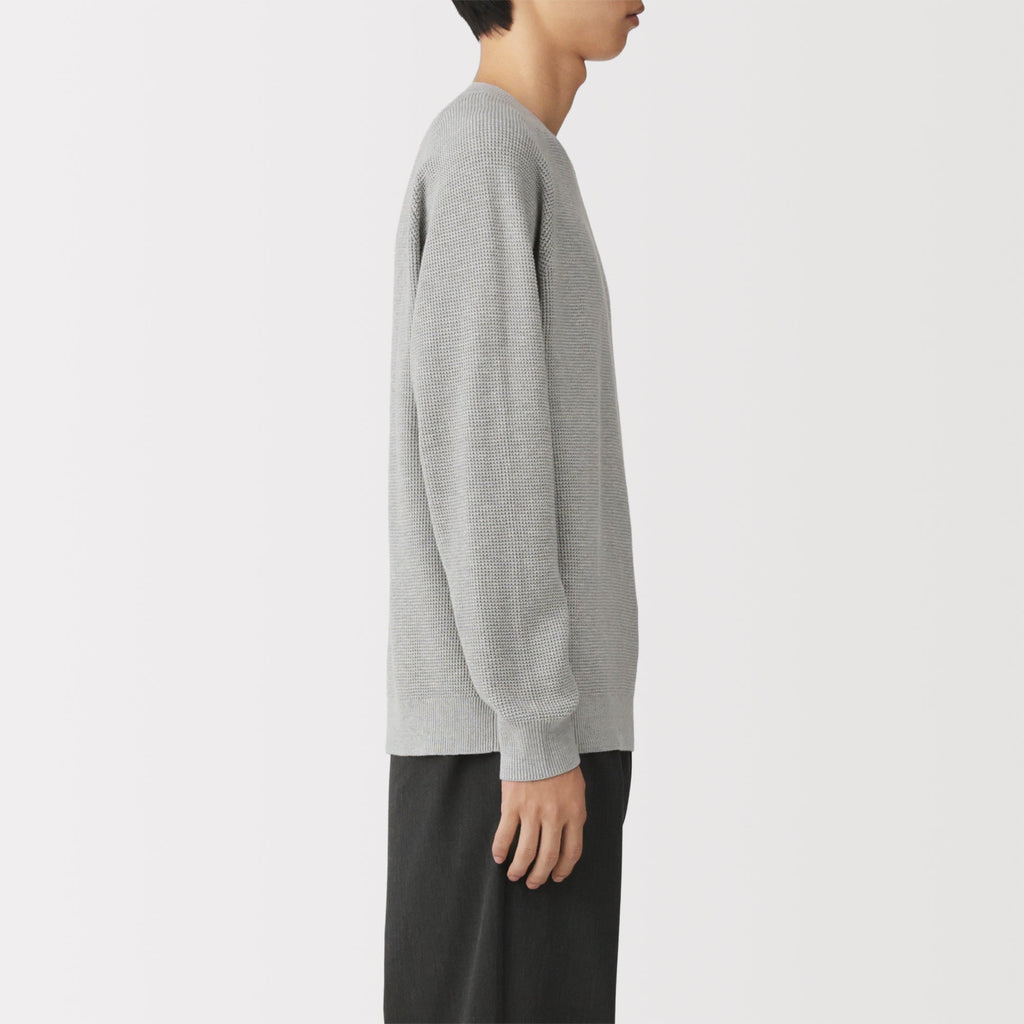 Cotton Blend Waffle Sweater