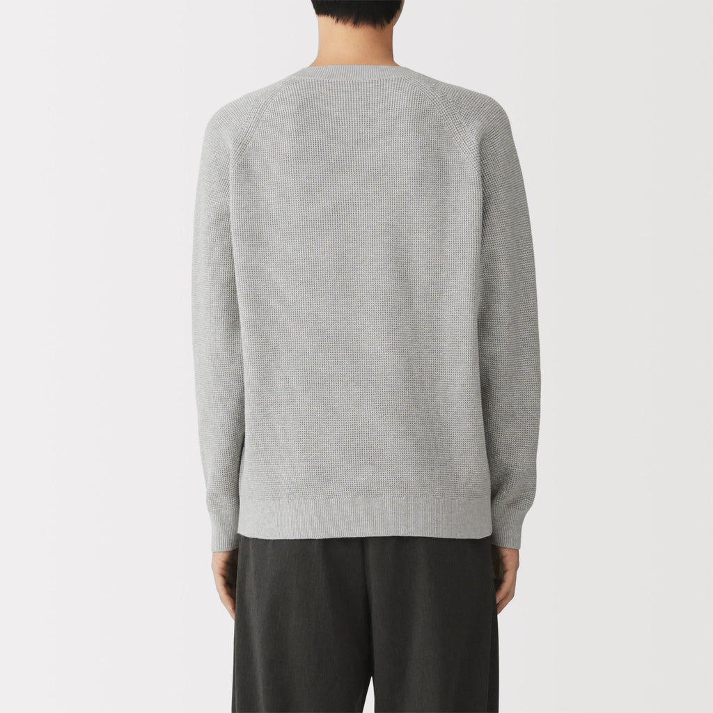 Cotton Blend Waffle Sweater
