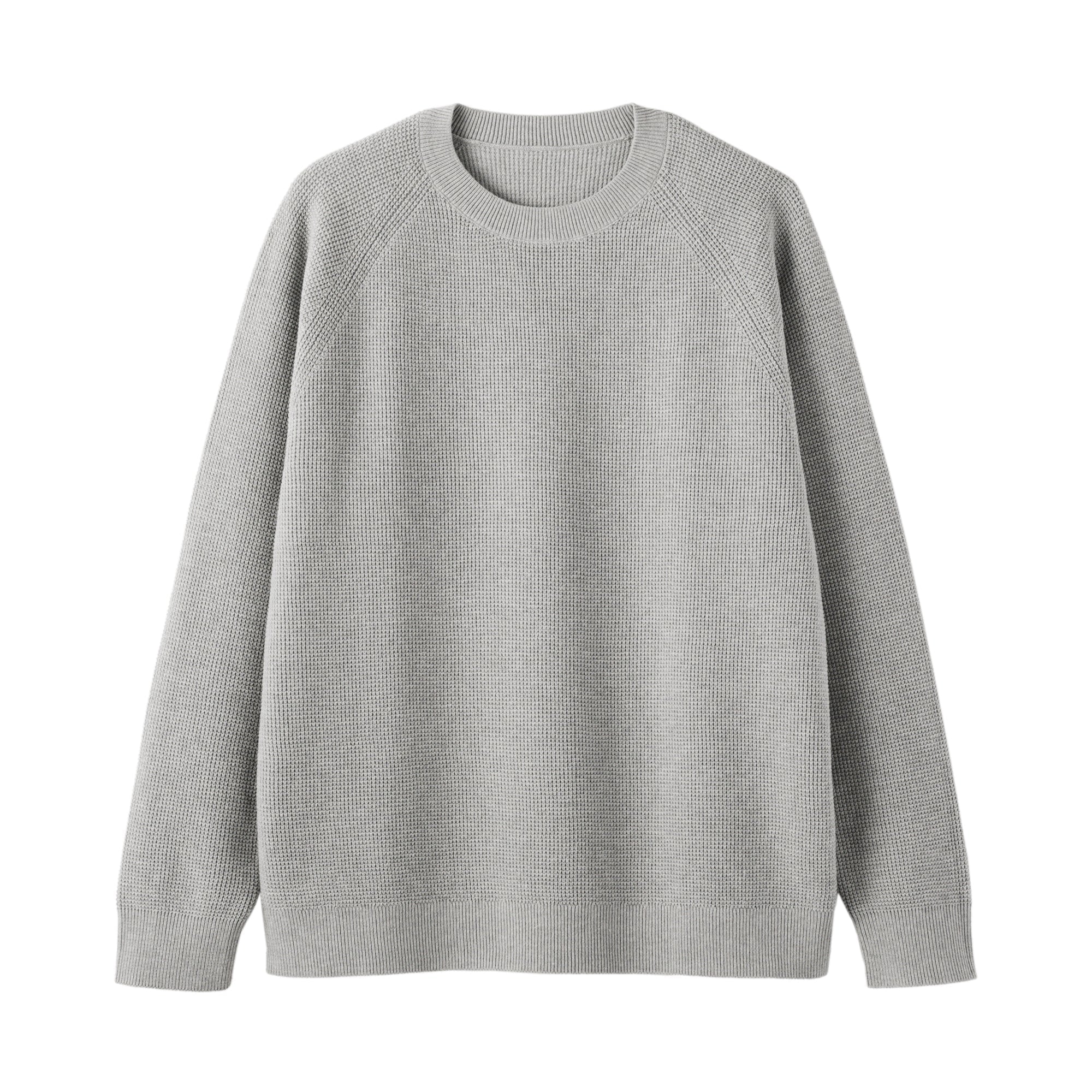 Cotton Blend Waffle Sweater