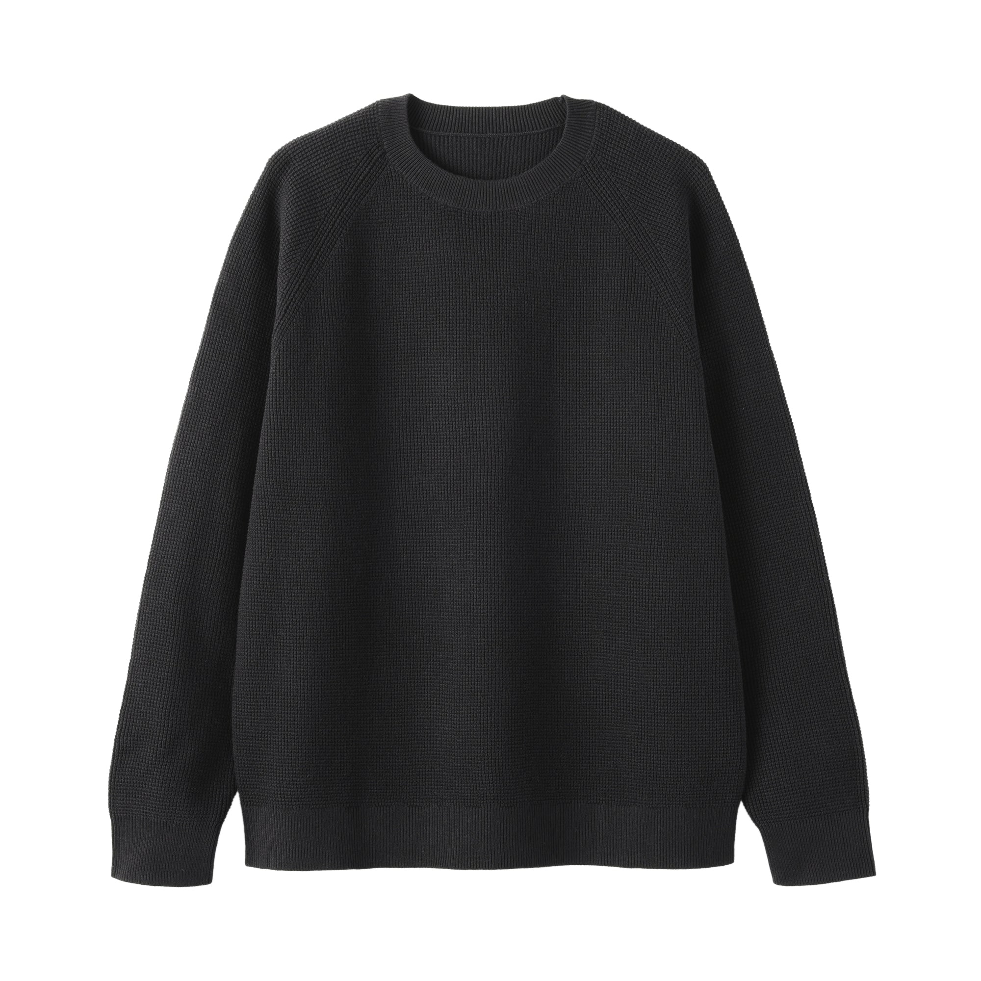 Cotton Blend Waffle Sweater