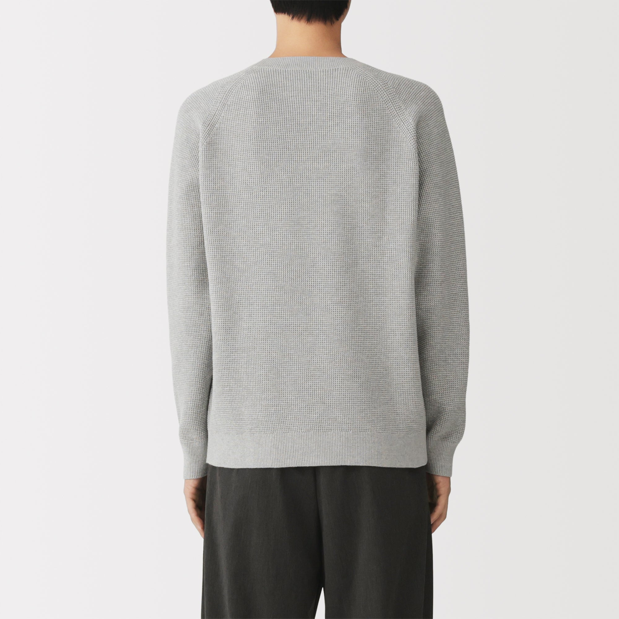 Cotton Blend Waffle Sweater