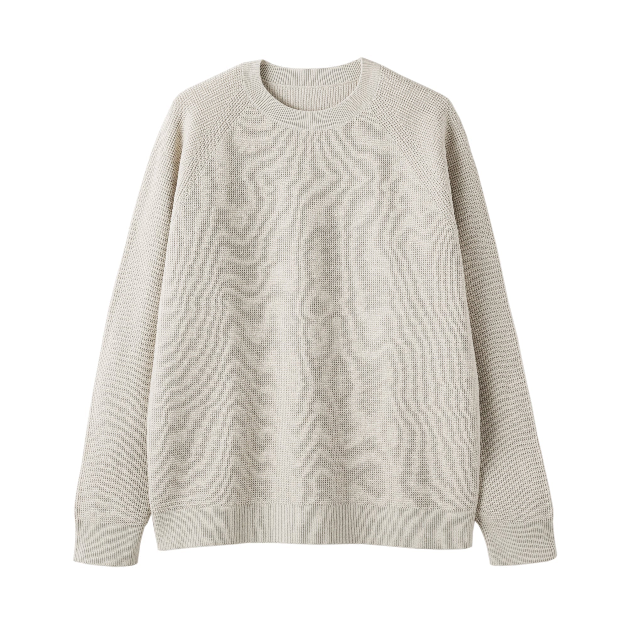 Cotton Blend Waffle Sweater