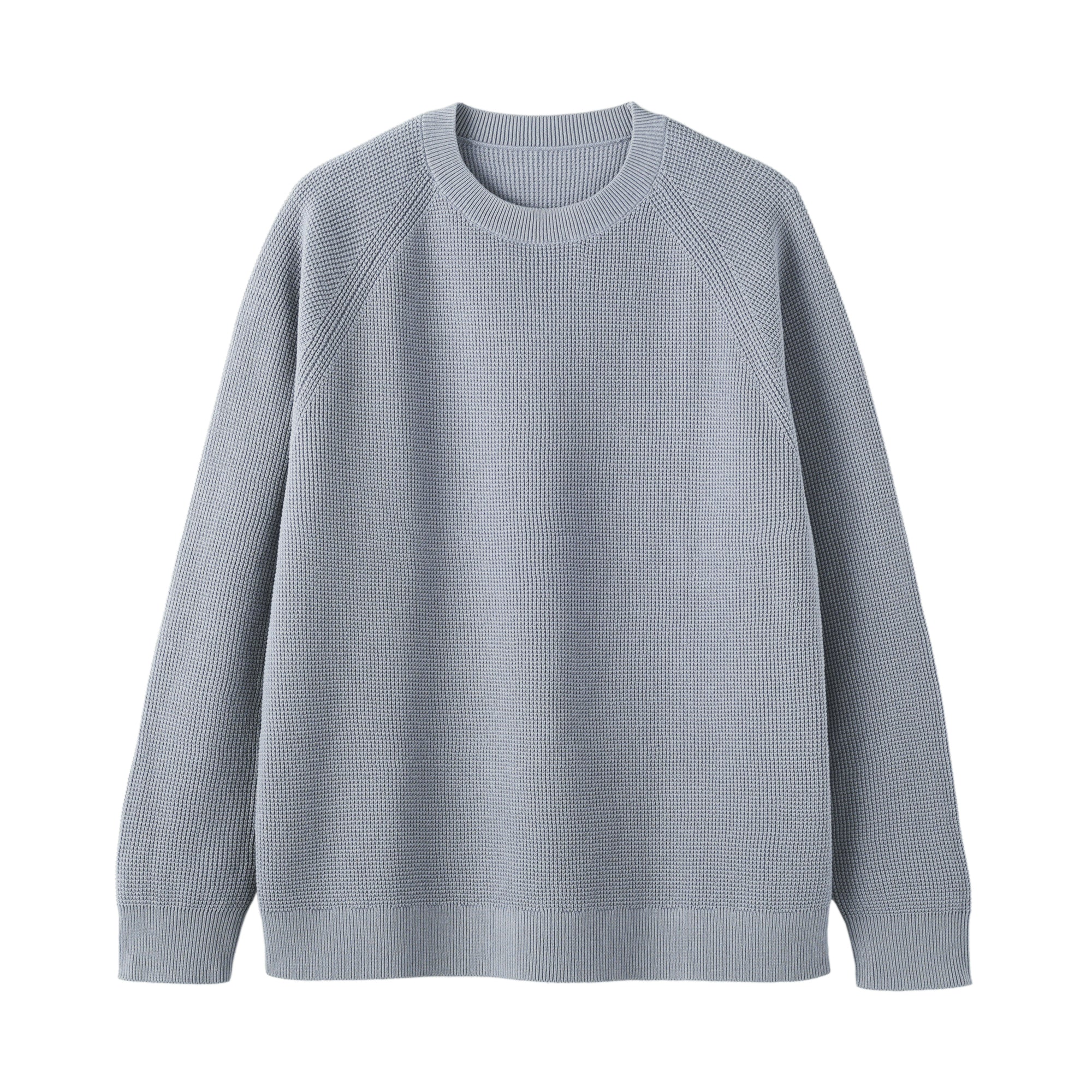 Cotton Blend Waffle Sweater