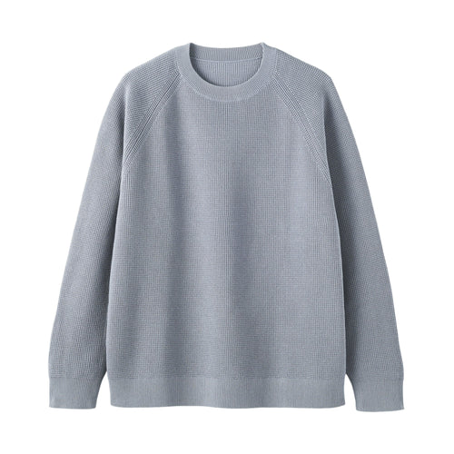 Cotton Blend Waffle Sweater