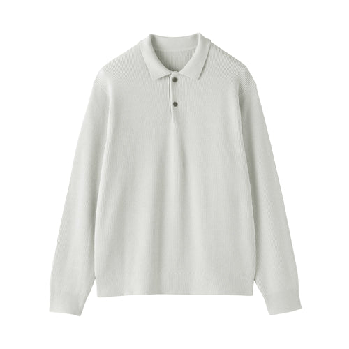 Cotton Blend Polo Sweater