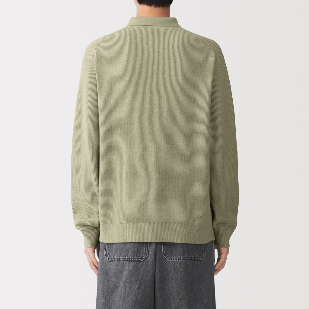 Cotton Blend Polo Sweater