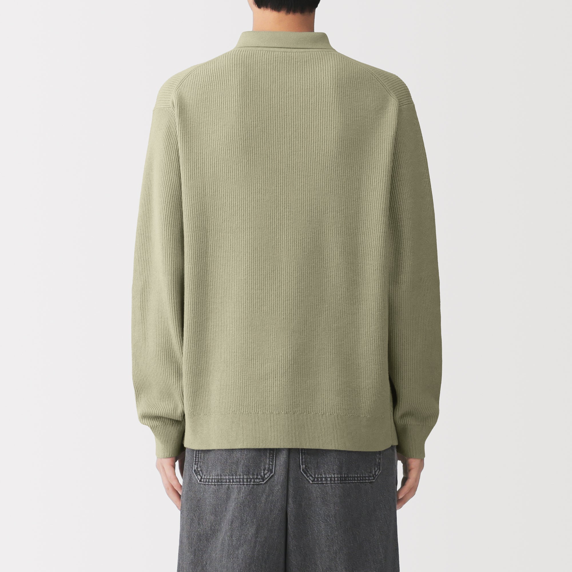 Cotton Blend Polo Sweater