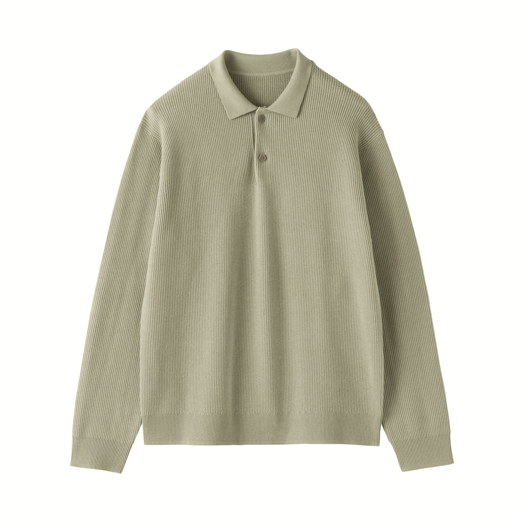 Cotton Blend Polo Sweater