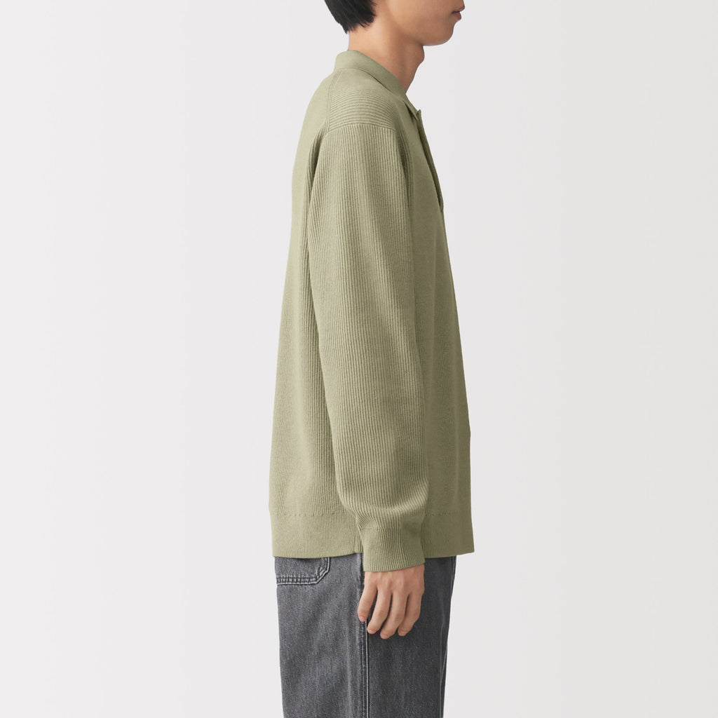 Cotton Blend Polo Sweater