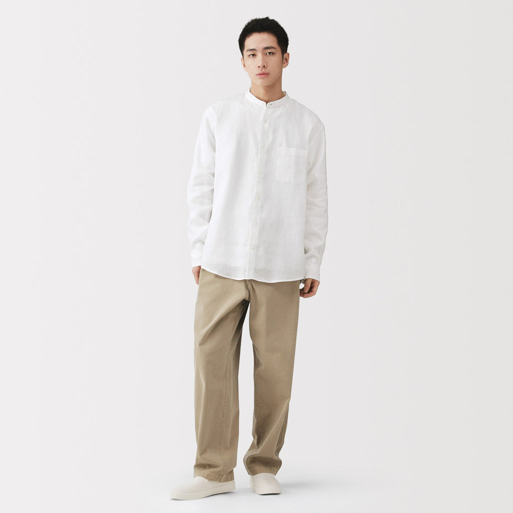 Linen Stand Collar Shirt