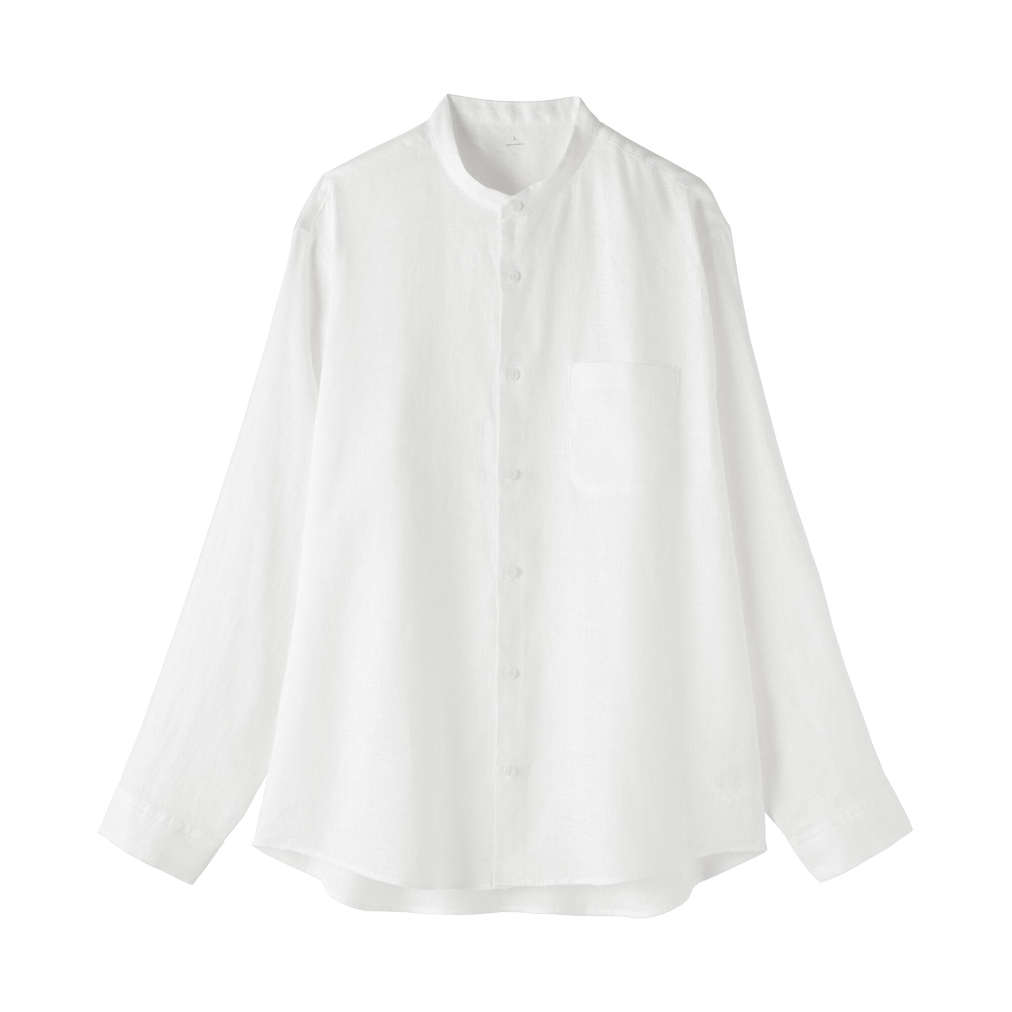 Linen Stand Collar Shirt