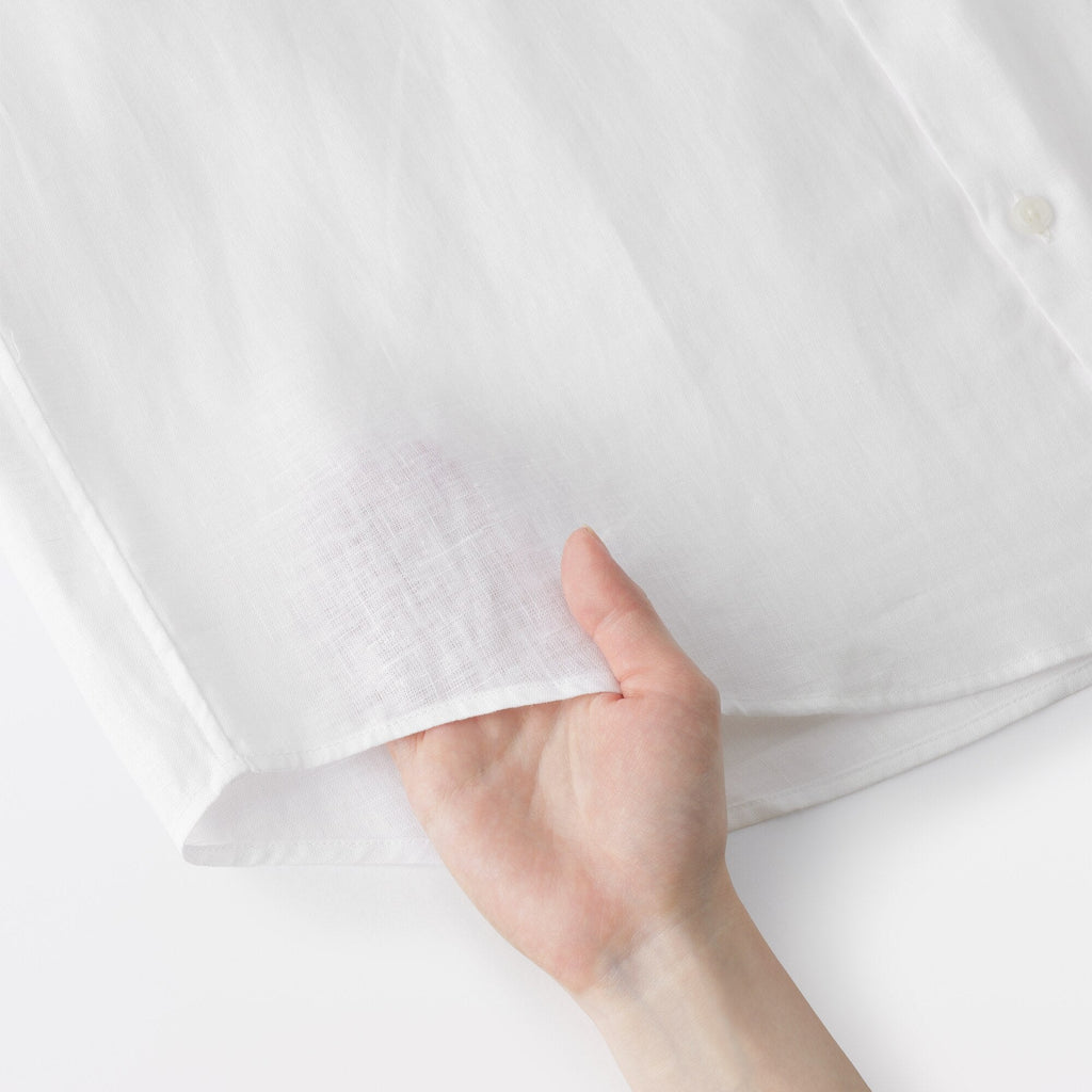 Linen Stand Collar Shirt