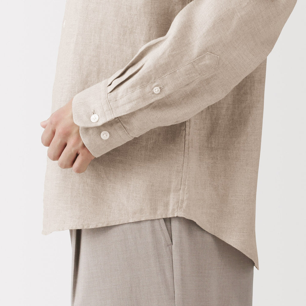 Linen Stand Collar Shirt