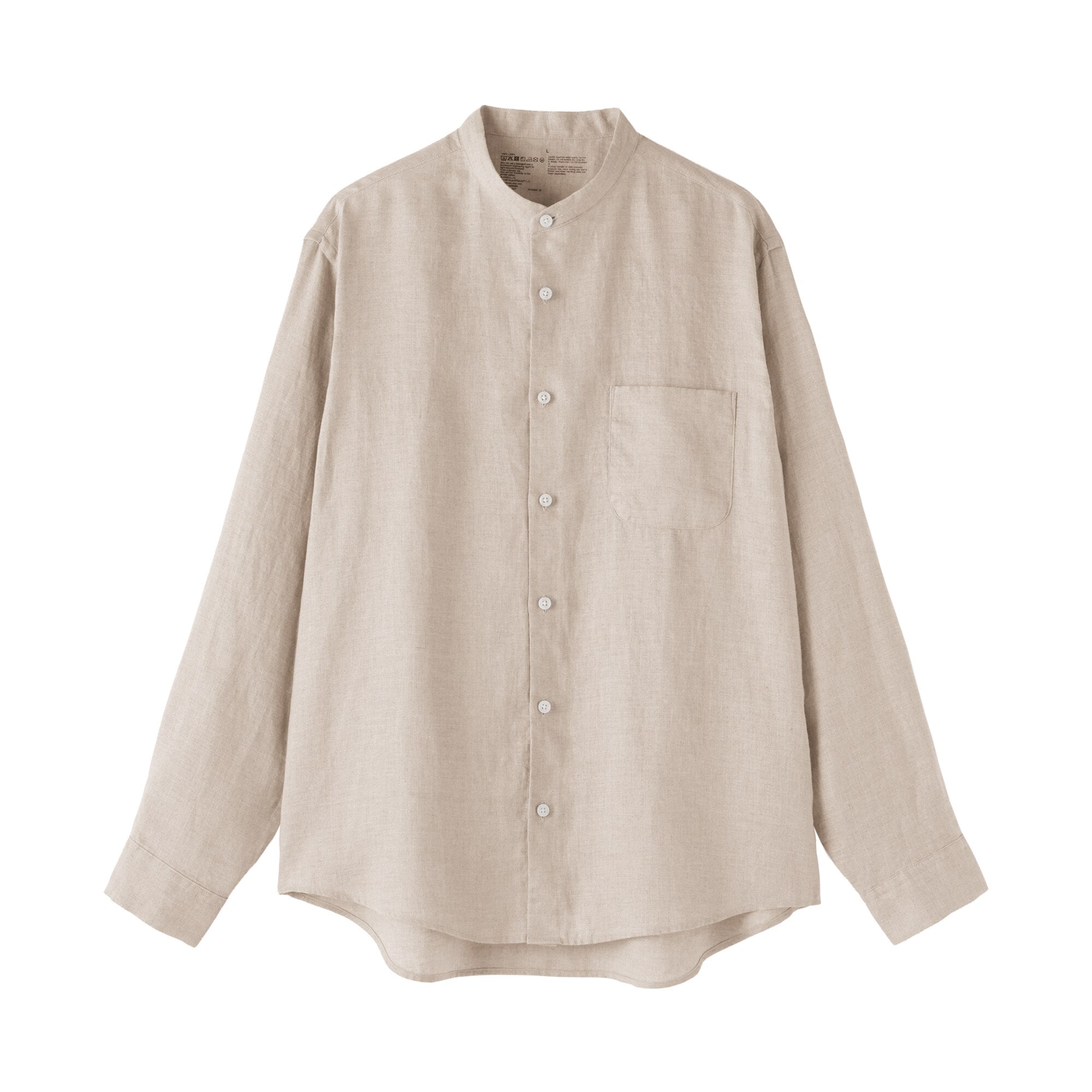 Linen Stand Collar Shirt