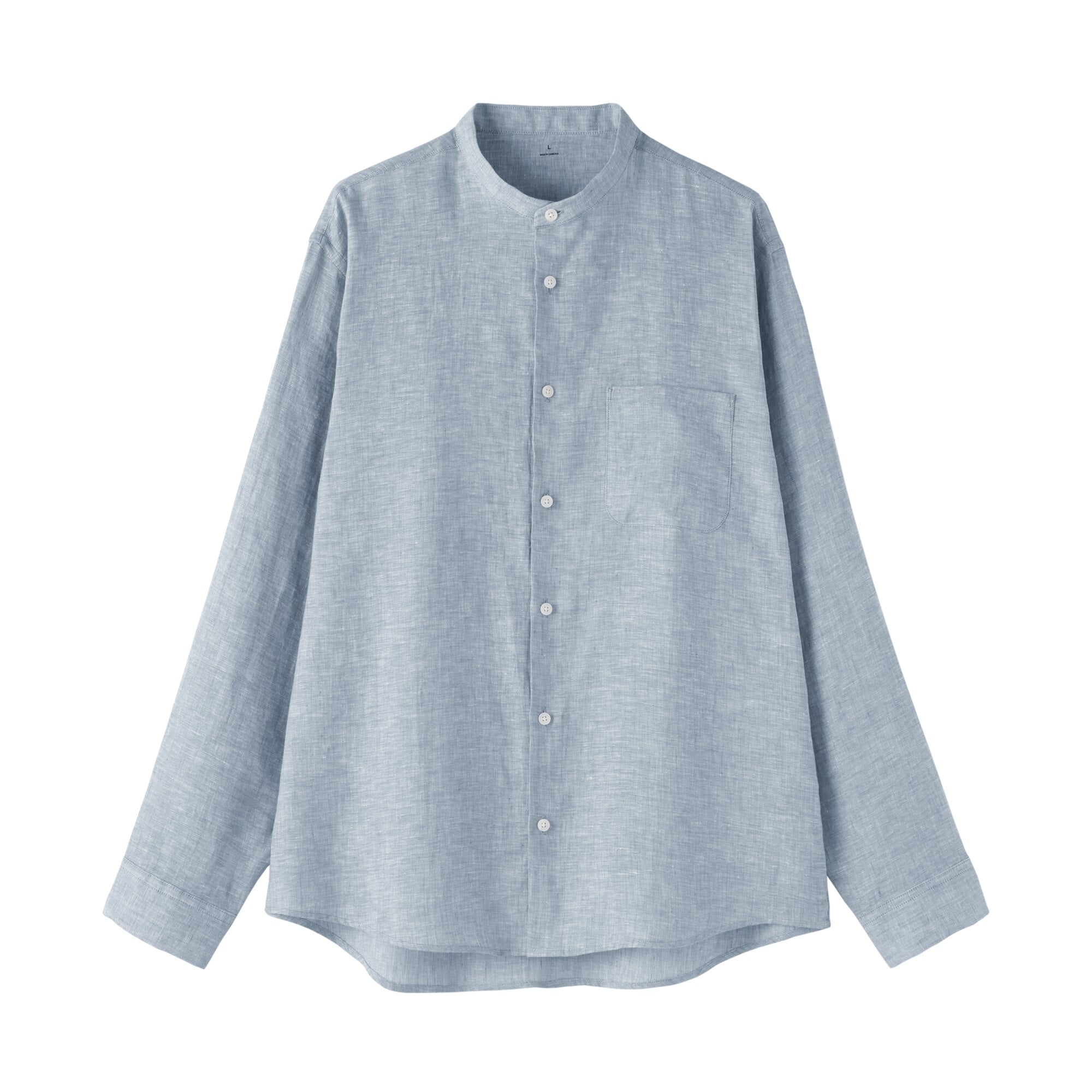 Linen Stand Collar Shirt