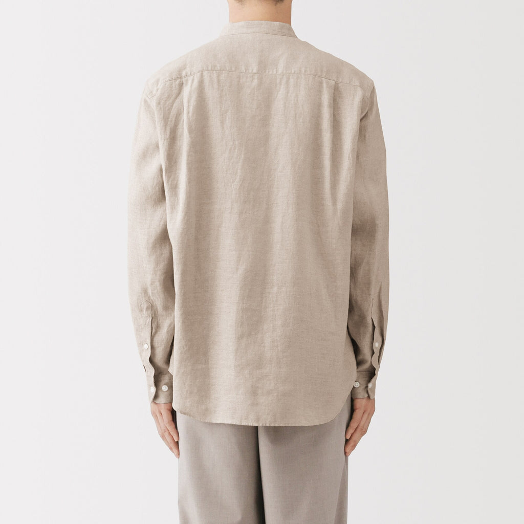 Linen Stand Collar Shirt