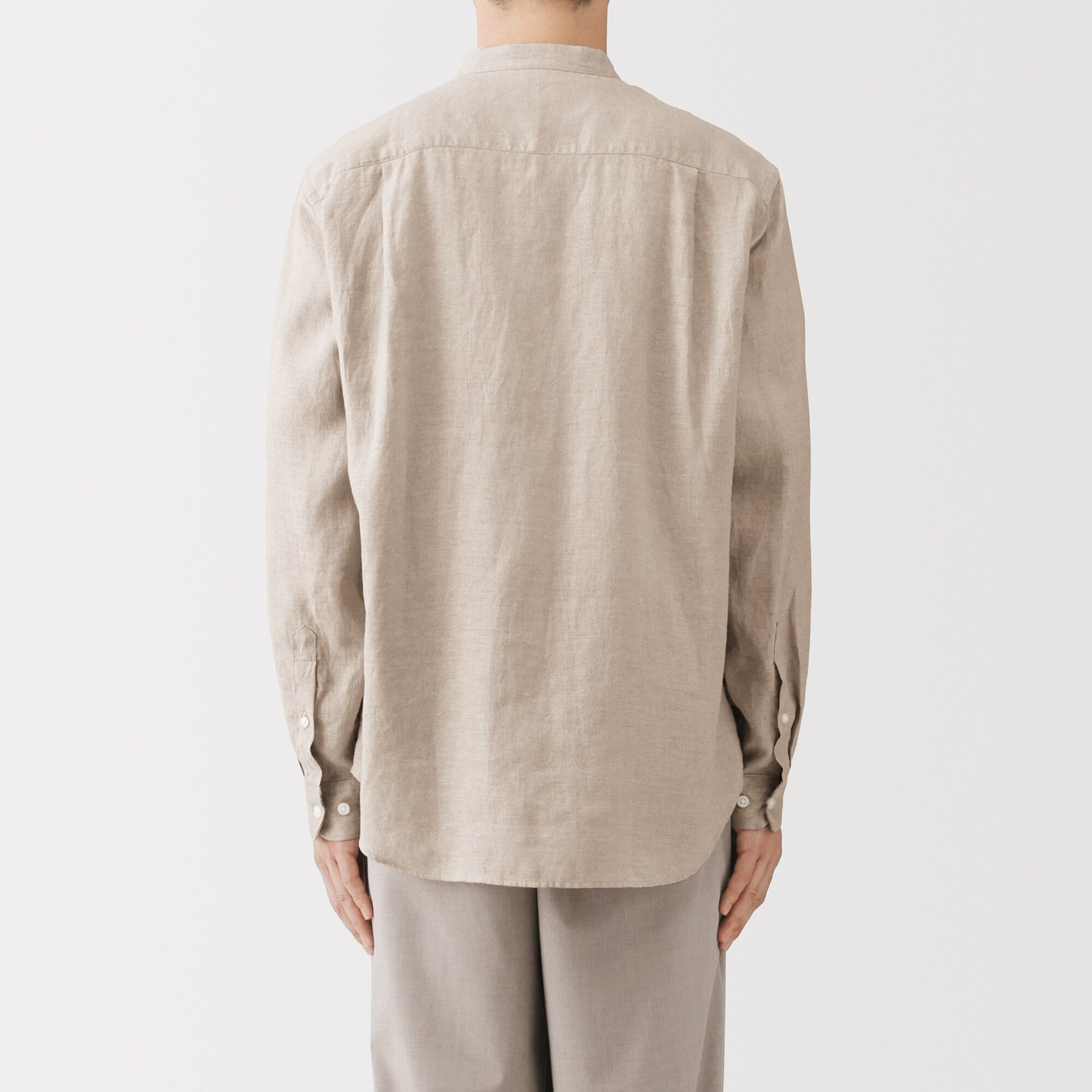 Linen Stand Collar Shirt