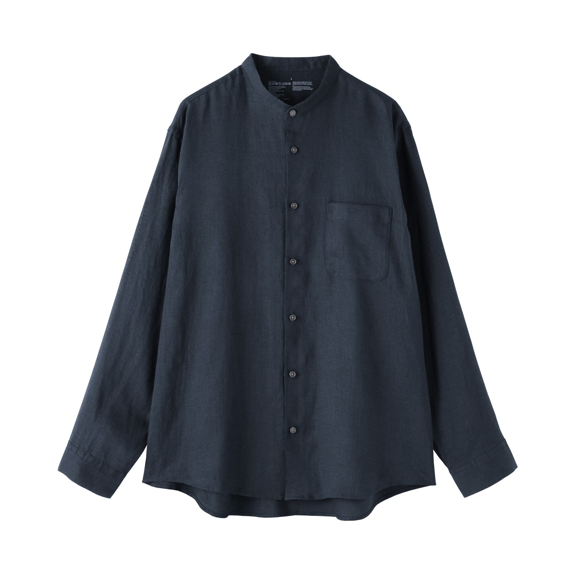 Linen Stand Collar Shirt