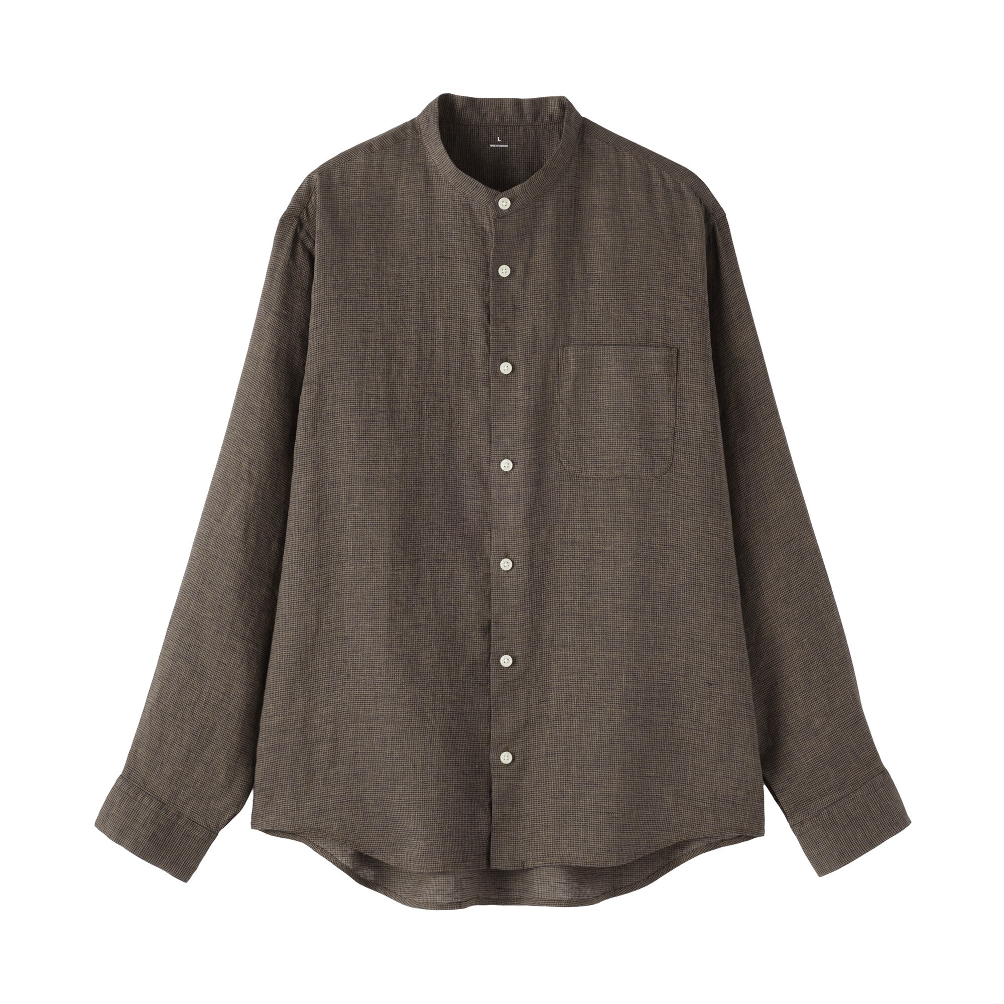 Linen Stand Collar Shirt