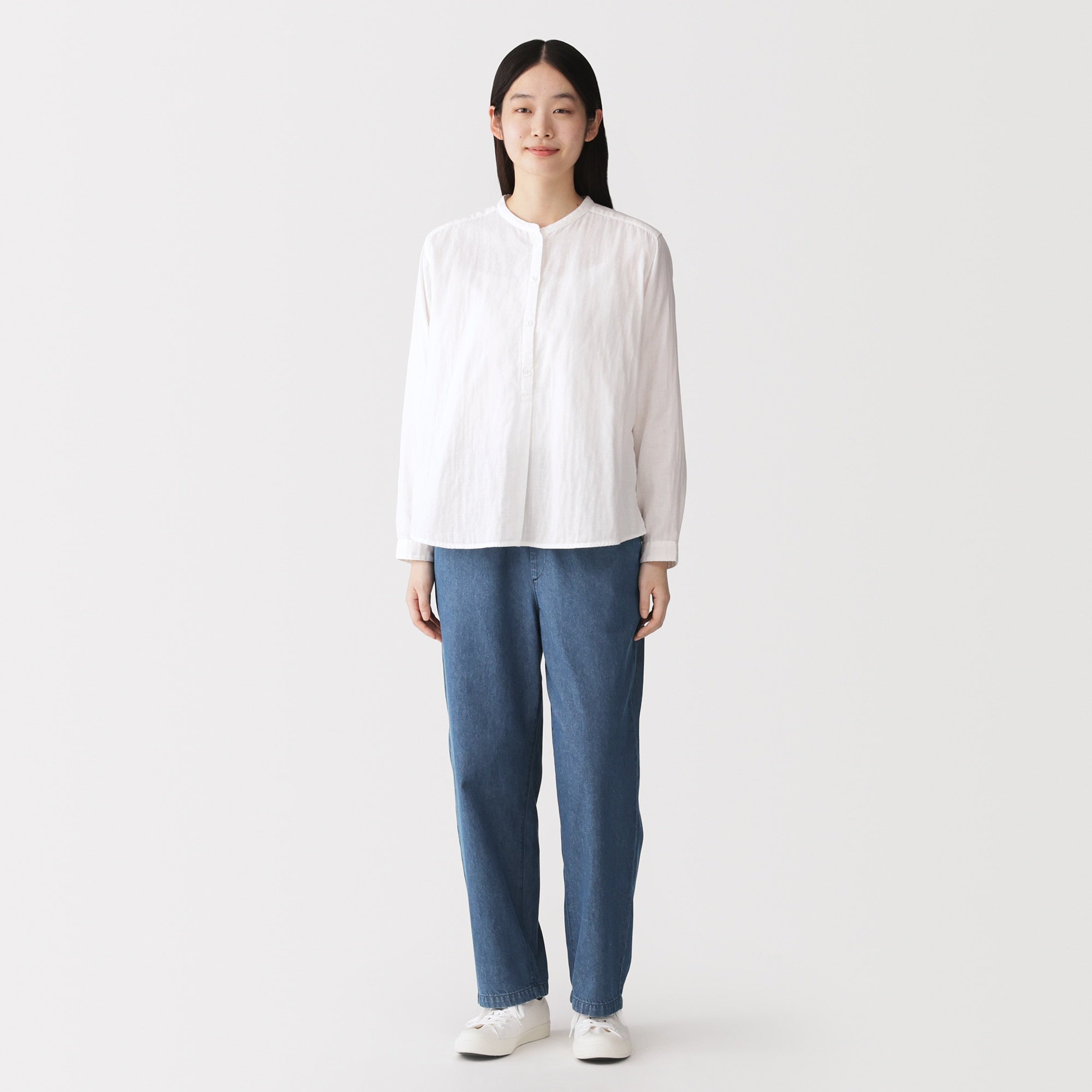 Washed Denim Easy Pants
