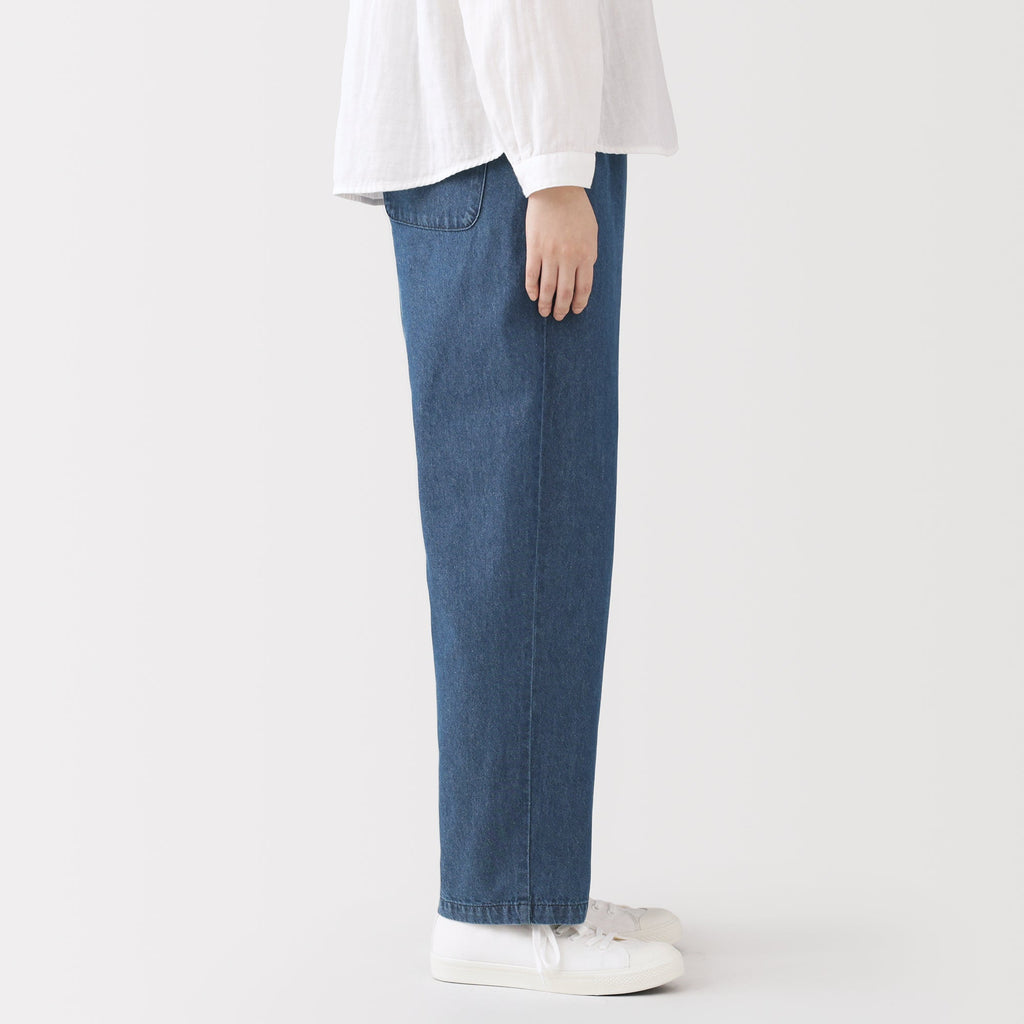 Washed Denim Easy Pants