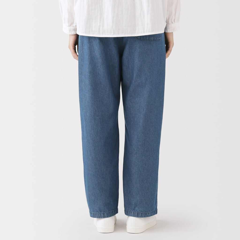 Washed Denim Easy Pants