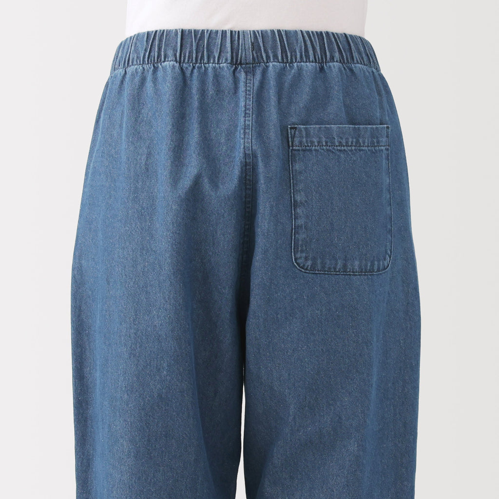 Washed Denim Easy Pants