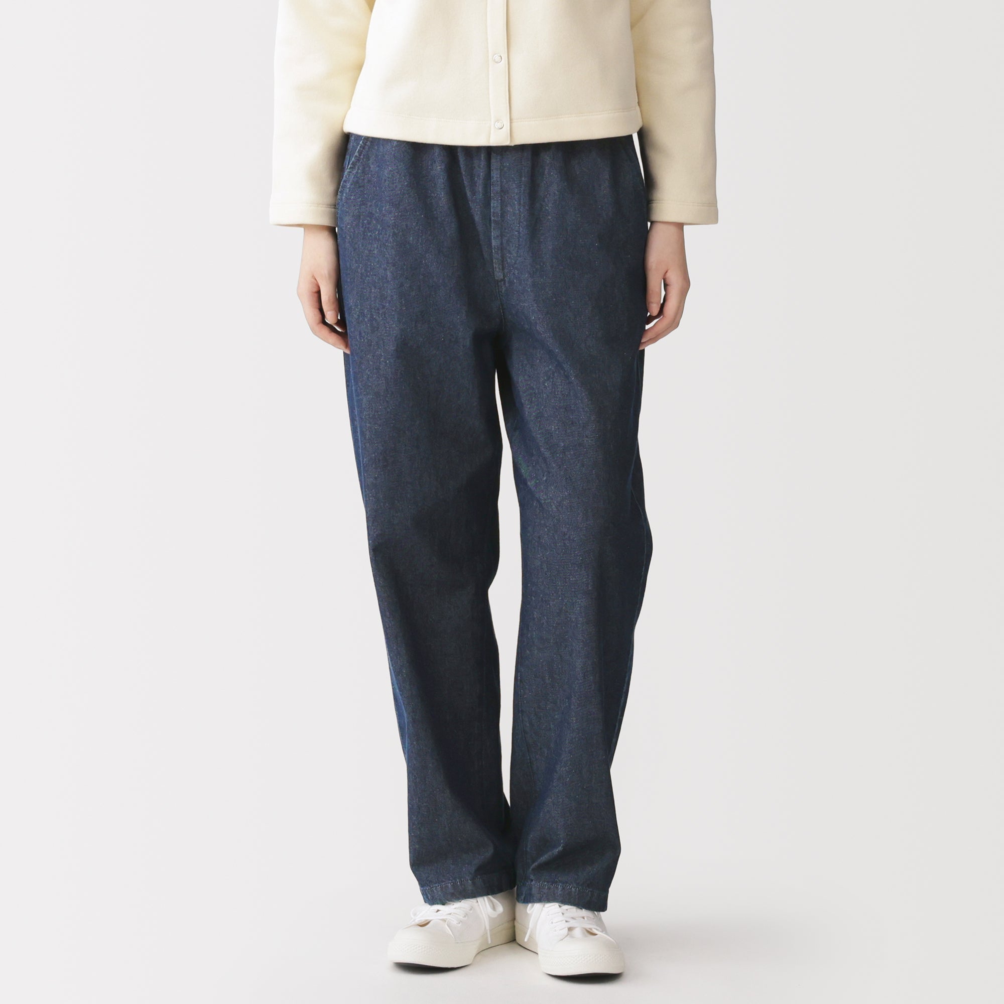 Washed Denim Easy Pants