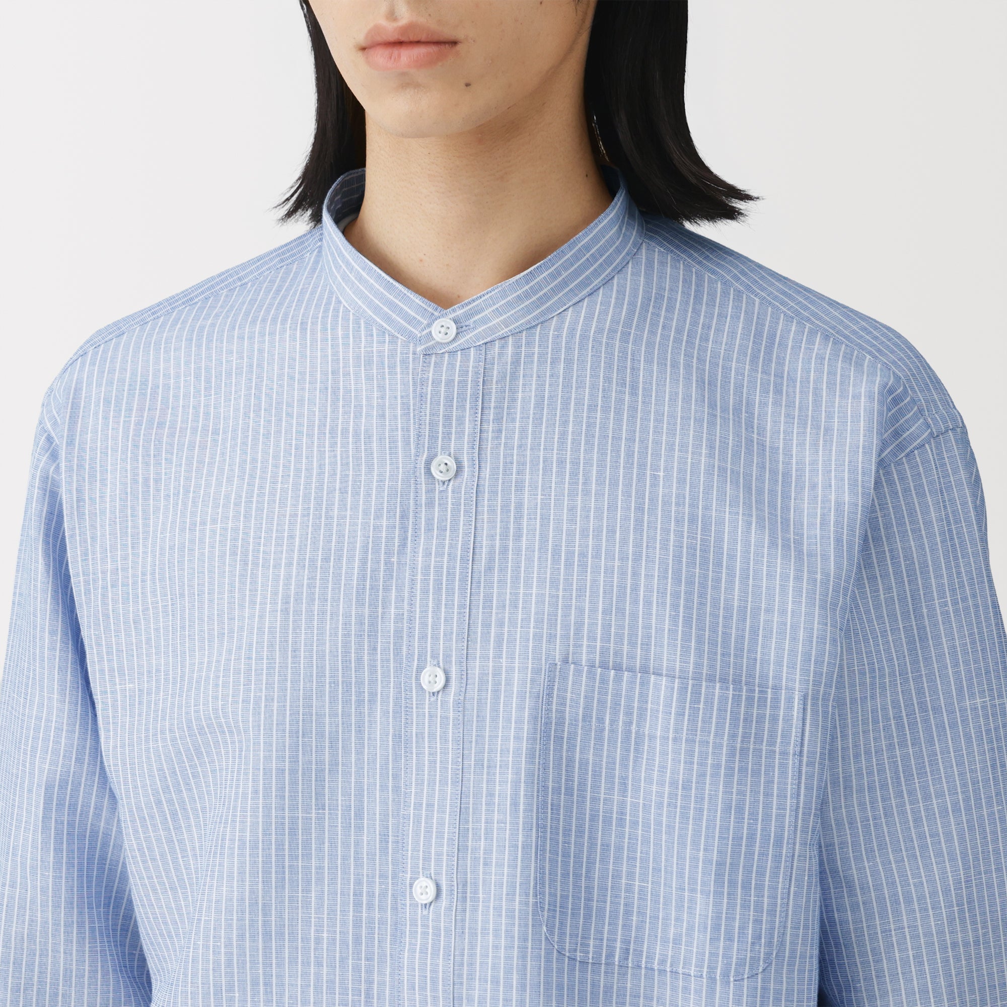Hemp Cotton Stand Collar Shirt