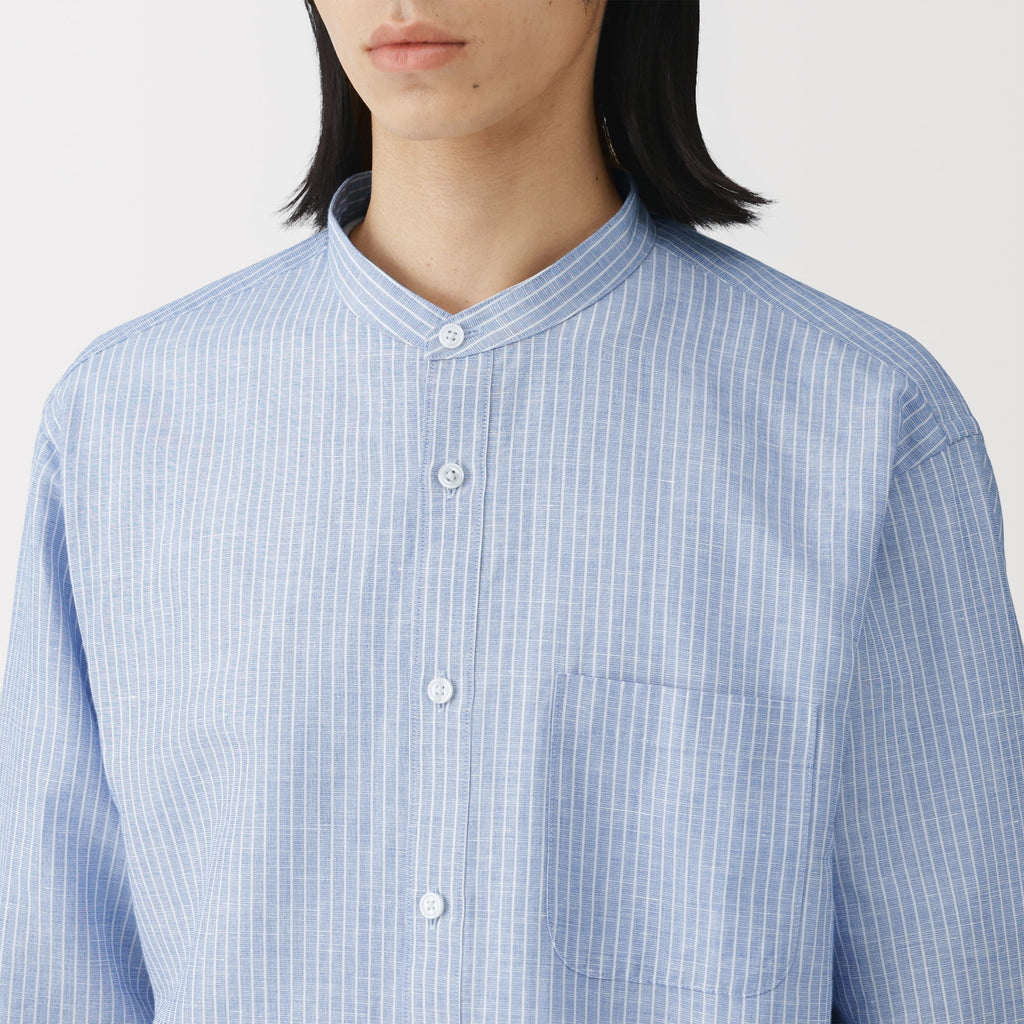 Hemp Cotton Stand Collar Shirt
