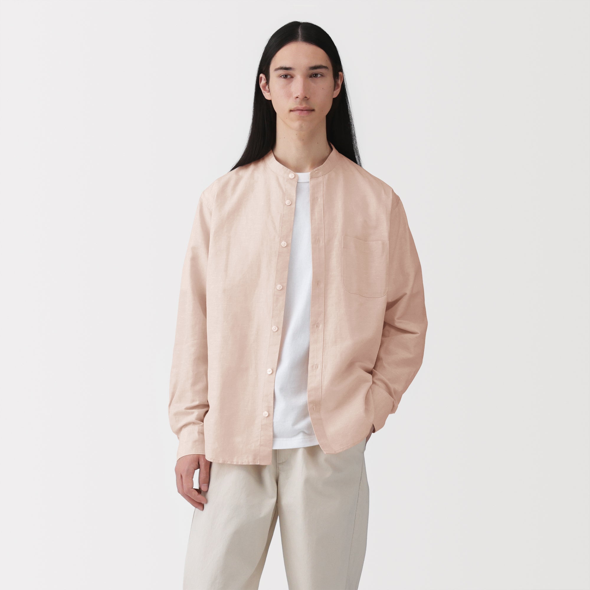 Hemp Cotton Stand Collar Shirt