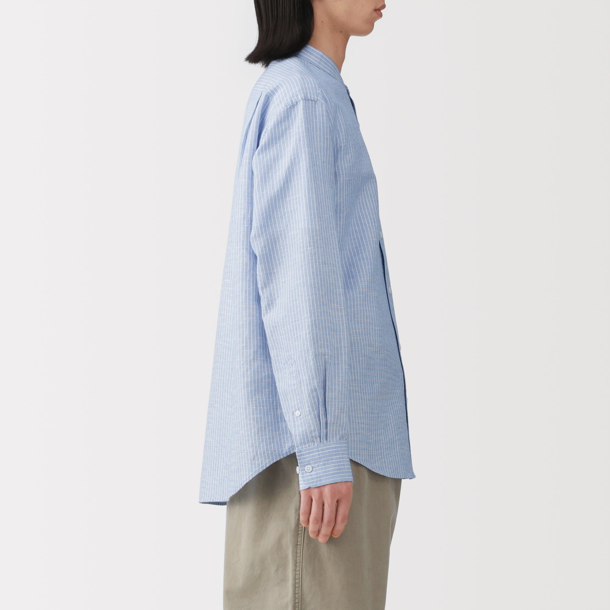 Hemp Cotton Stand Collar Shirt
