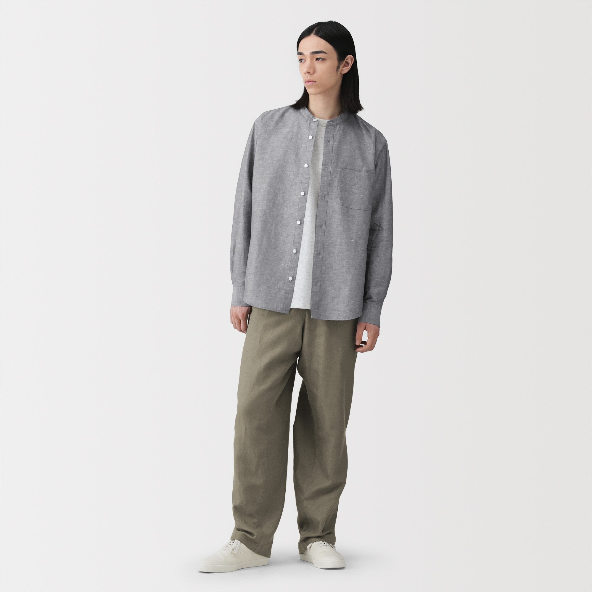 Hemp Cotton Twill Straight Pants