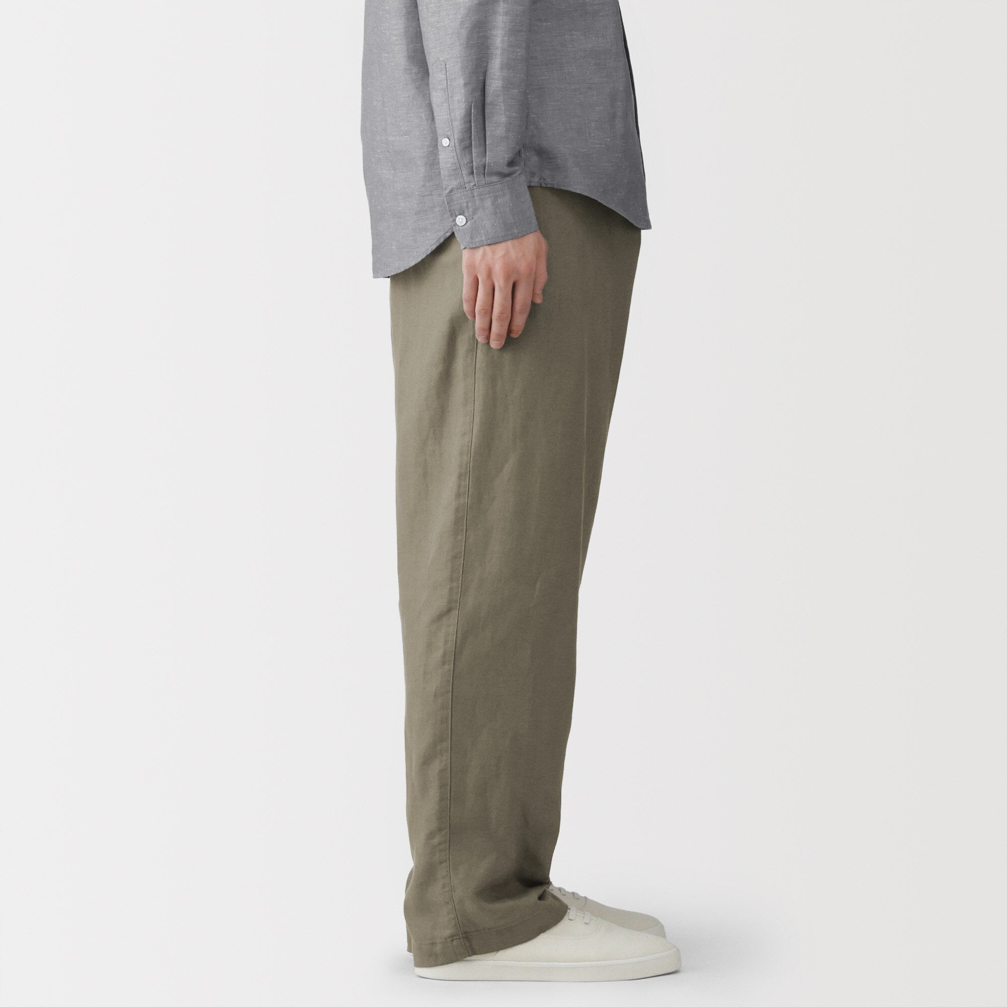 Hemp Cotton Twill Straight Pants